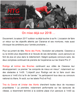Newsletter Aout Clarance Gendron HTG